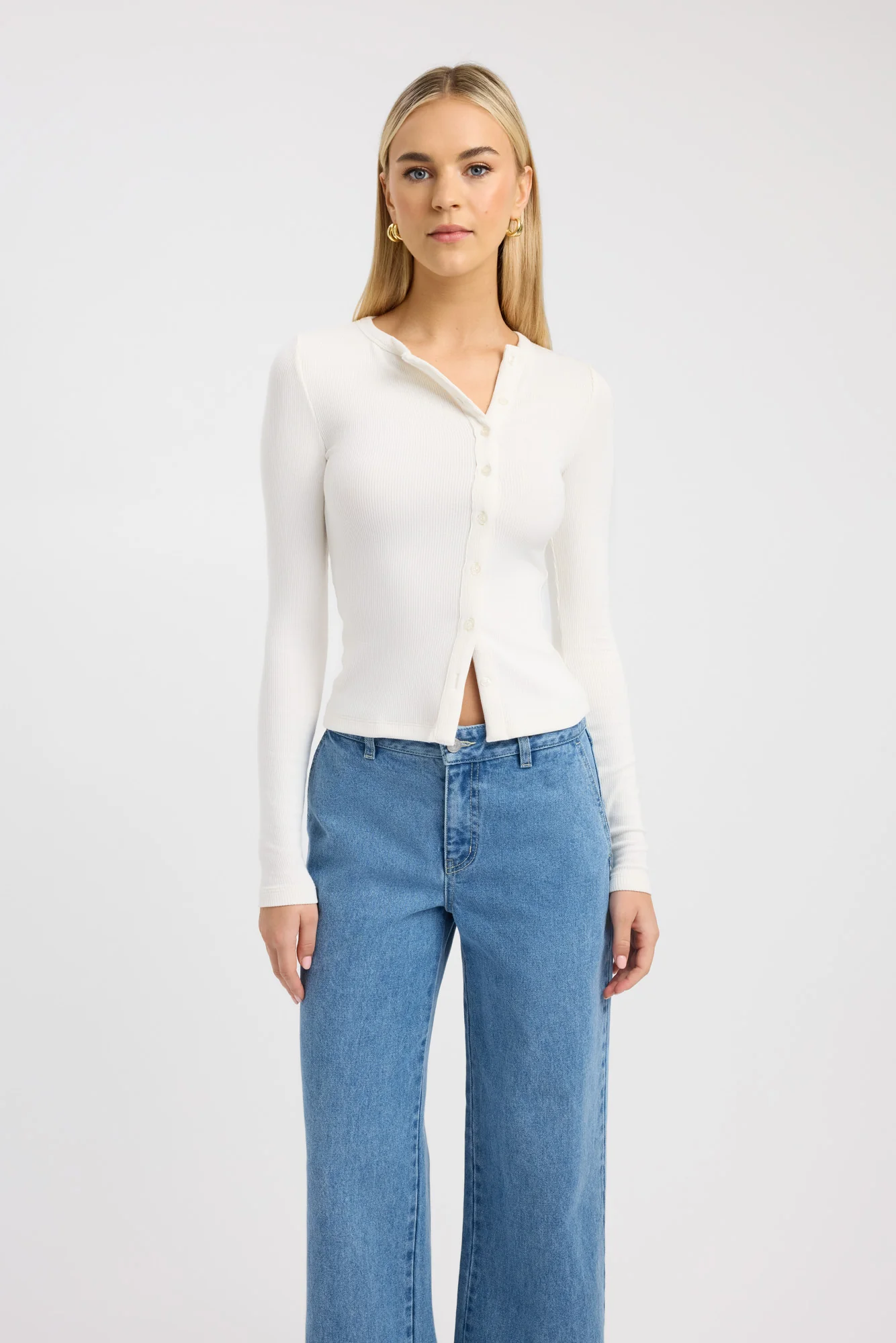Bec Button Long Sleeve Top - Image 3